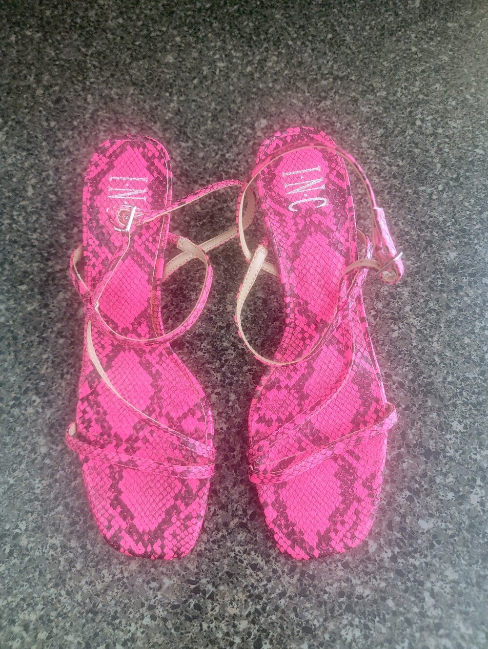INC Hot Pink Snake Skin Heels